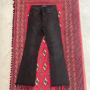 High waisted black denim